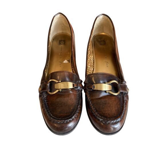 Anne Klein Flex Dagney Heeled Horsebit Loafers Brown 9.5 - Picture 3 of 9